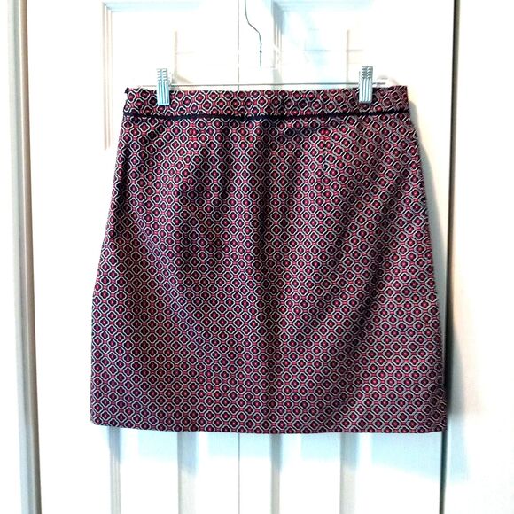 Brooks Brothers Skirt Size 4 Pockets Red White Blue Cotton Stretch - Picture 4 of 4